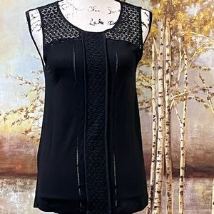 EUC LOFT Comfy, Sleeveless Top, Pretty Front & Shoulder detailing.